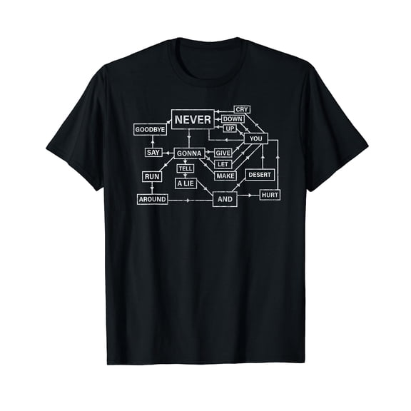 Rick Roll Flowchart internet meme funny 80s music nerd T-Shirt