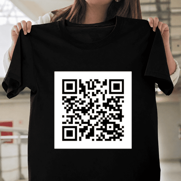 Rick Roll QR Code Funny Prank Internet Music Video Meme Unisex T-ShirtPlus Size S5XL Available