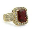 thumbnail image 1 of Rick Ross Style Gold Iced Out Lab Ruby Bling Ring (12), 1 of 2