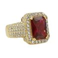 thumbnail image 1 of Rick Ross Style Gold Iced Out Lab Ruby Bling Ring (7), 1 of 2
