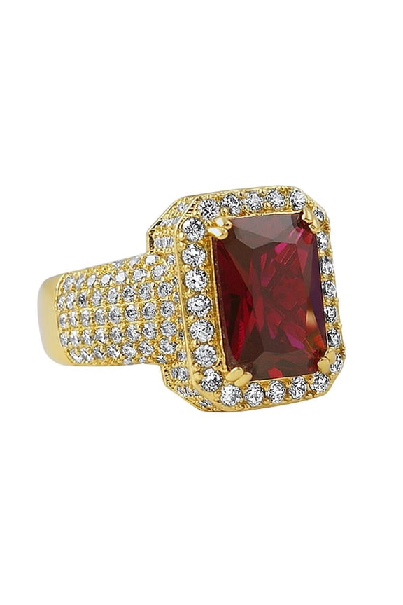 Rick Ross Style Gold Iced Out Lab Ruby Bling Ring (7)