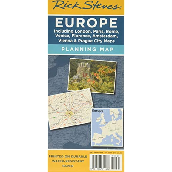 Pre-Owned Rick Steves' Europe Map, 9781598801378, 1598801376, Paperback, Rick Steves' Europe Planning Map edition