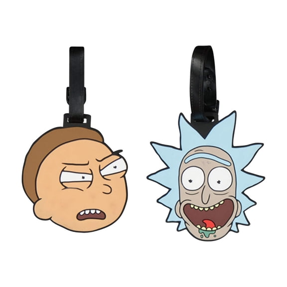 Rick and Morty 2-Piece Suitcase ID Tag Set with Adjustable Straps, Multi