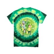 Rick and Morty Adult Tie Dye T-Shirt Large Portal Cartoon Shirt Officially Licensed XL Green