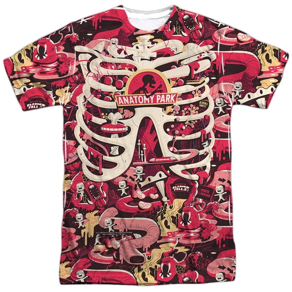 Rick and Morty Anatomy Park Unisex Adult Front Only Sublimated T Shirt, Multi, Medium