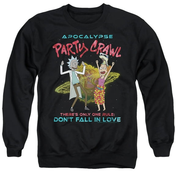 Rick and Morty Apocalypse Party Crawl Unisex Adult Crewneck Sweatshirt, Apocalypse Party Crawl, Large