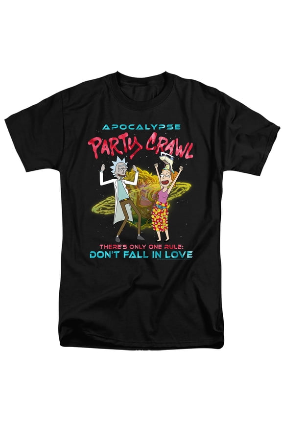 Rick and Morty Apocalypse Party Crawl Unisex Adult Tall T Shirt, Apocalypse Party Crawl, X-Large