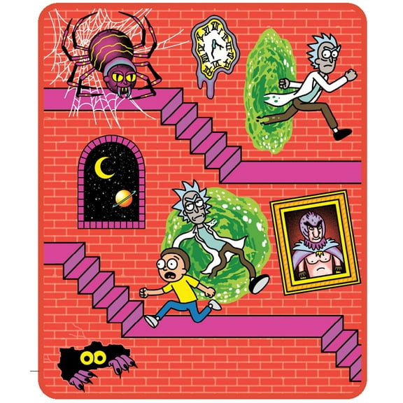 Rick and Morty Bedding Micro Raschel Throw, 50" x 60" Official Rick & Morty Product Collectibles