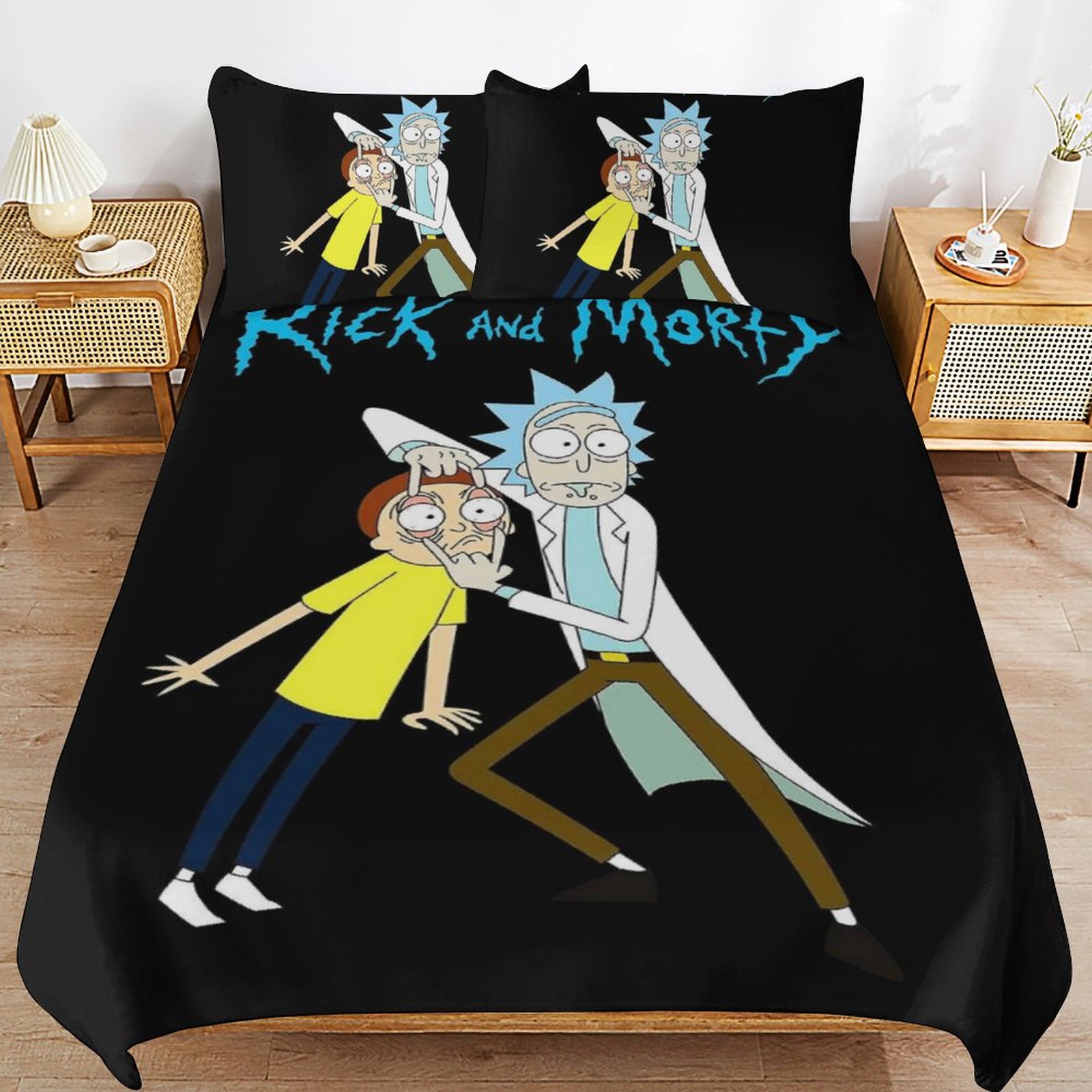 Rick and Morty Bedding Sets Cute Bed Cover Anime Cartoon 3D Printed