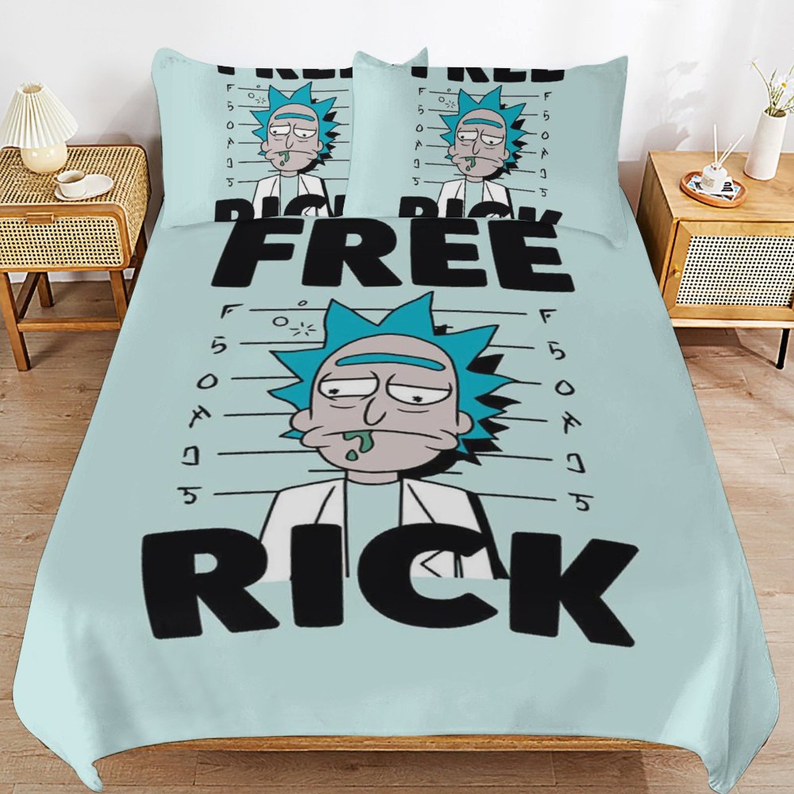 Rick and Morty Bedding Sets Cute Bed Cover Anime Cartoon 3D Printed