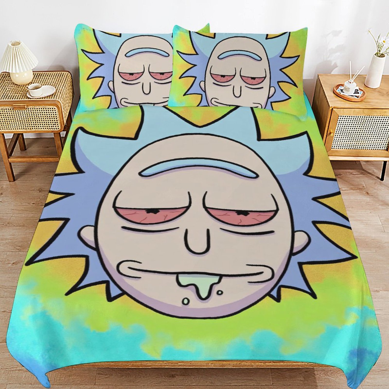 Rick and Morty Bedding Sets Cute Bed Cover Anime Cartoon 3D Printed