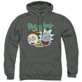 thumbnail image 1 of Rick and Morty Blown Minds Unisex Adult Pull-Over Hoodie, Charcoal, 2X-Large, 1 of 5