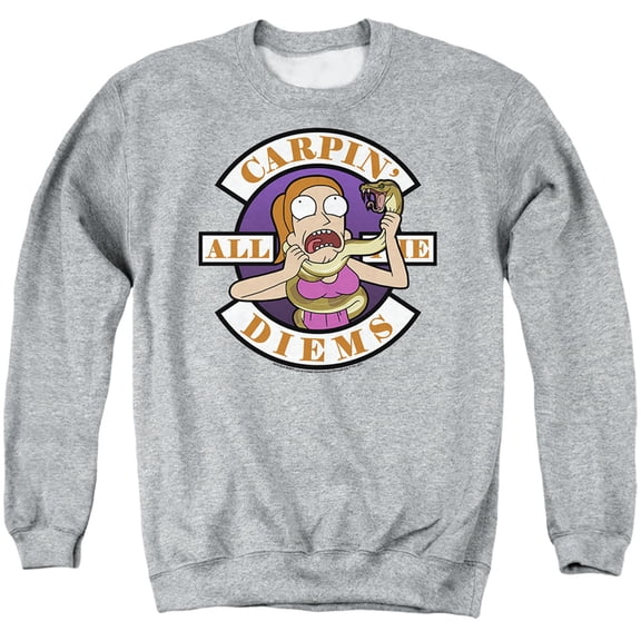 Rick and Morty Carp En All Them Diems Unisex Adult Crewneck Sweatshirt, Carp En All Them Diems, Medium
