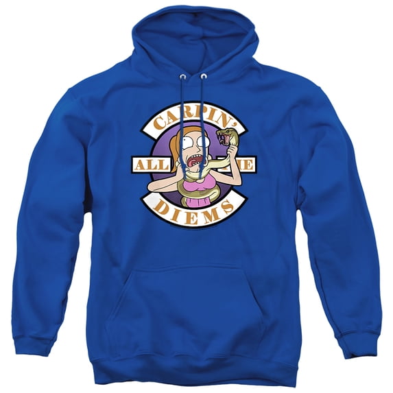 Rick and Morty Carp En All Them Diems Unisex Adult Pull-Over Hoodie, Royal, 2X-Large