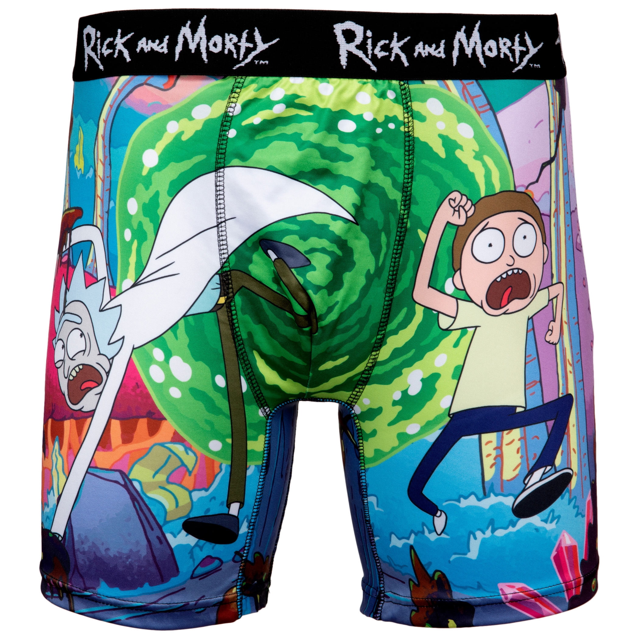 Rick and Morty Chased Out Of Portal Boxer Briefs-Large (36-38) 