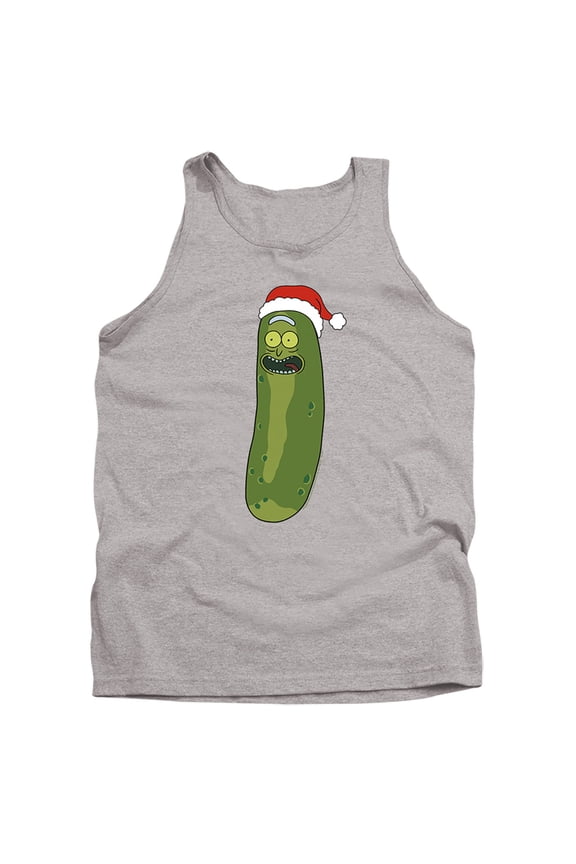 Rick and Morty Christmas, Merry Rickmas with Pickle Rick Unisex Adult Tank Top,Athletic Heather, Large