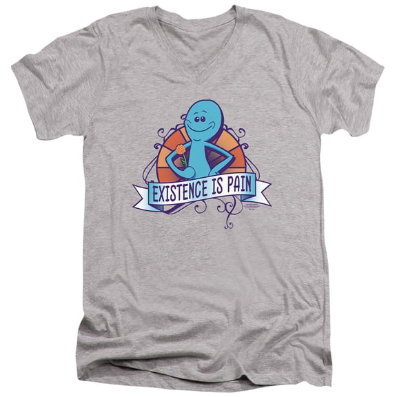 Rick and Morty Existence is Pain Unisex Adult V-Neck T Shirt, Existence is Pain, Medium