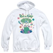 Rick and Morty Falling Portals Unisex Adult Pull-Over Hoodie, White, 2X-Large