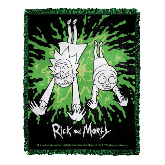 Rick and Morty Favorite Family Cartoon Network Kids Jacquard Throw Blanket, 46 x 60 inches