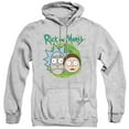 thumbnail image 1 of Rick and Morty Floating Heads Unisex Adult Pull-Over Hoodie, Athletic Heather, Medium, 1 of 5