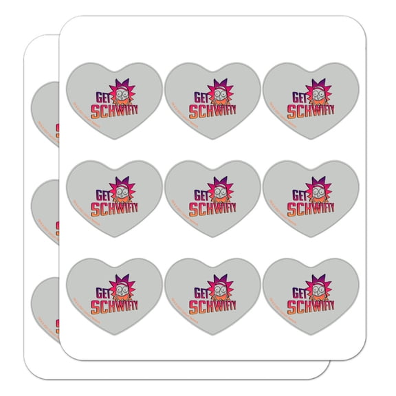 Rick and Morty Get Schwifty Heart Shaped Planner Calendar Scrapbook Craft Stickers