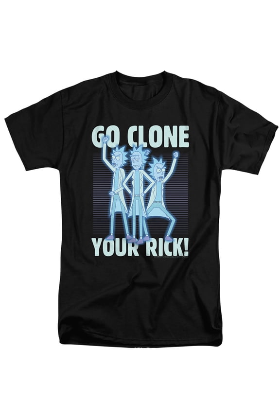 Rick and Morty Go Clone Your Rick Unisex Adult Tall T Shirt, Go Clone Your Rick, 2X-Large