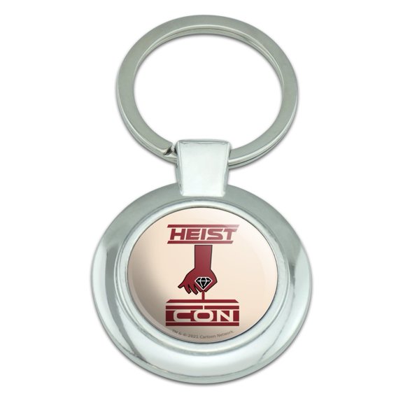 Rick and Morty Heist Con Keychain Classy Round Chrome Plated Metal