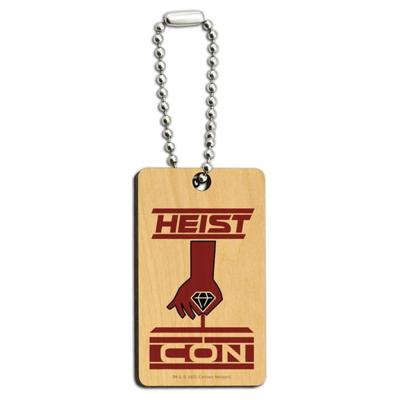 Rick and Morty Heist Con Wood Wooden Rectangle Keychain Key Ring