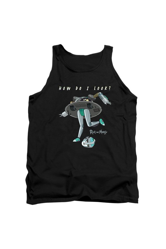 Rick and Morty How Do I Look? Unisex Adult Tank Top, How Do I Look?, Small