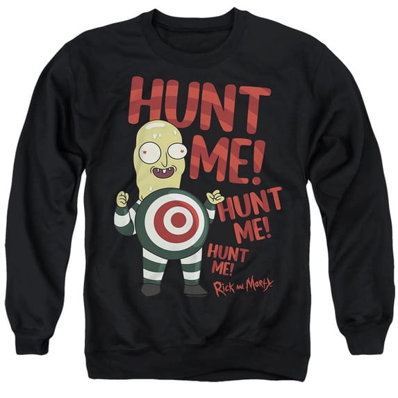 Rick and Morty Hunt Me Unisex Adult Crewneck Sweatshirt, Hunt Me, Medium