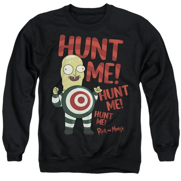 Rick and Morty Hunt Me Unisex Adult Crewneck Sweatshirt, Hunt Me, X-Large