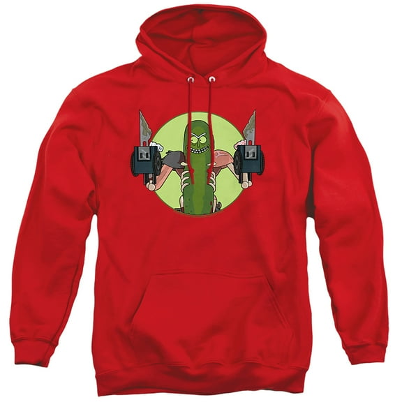Rick and Morty I Love Myself Unisex Adult Pull-Over Hoodie, Red, X-Large