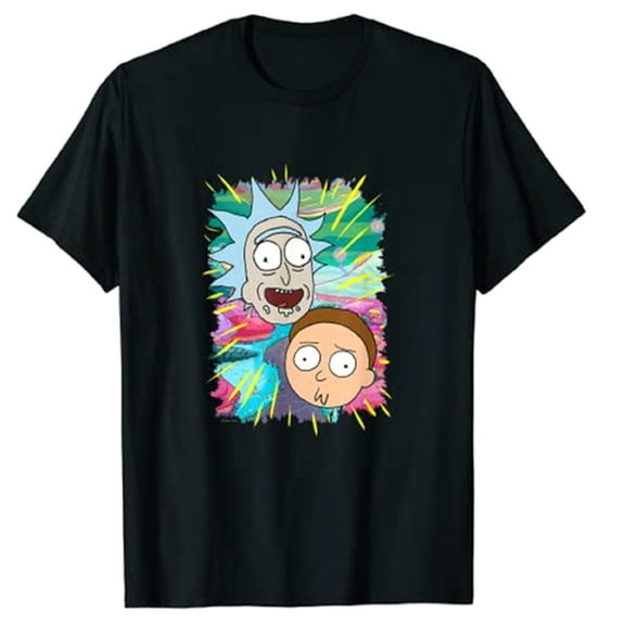 Rick and Morty Jungle Warp Faces Men's T-Shirt