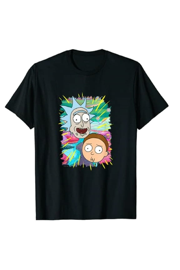 Rick and Morty Jungle Warp Faces Men's T-Shirt