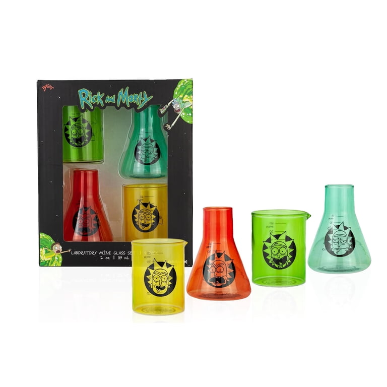 Rick and Morty Laboratory Beakers 2oz Shot Glasses | Set of 4
