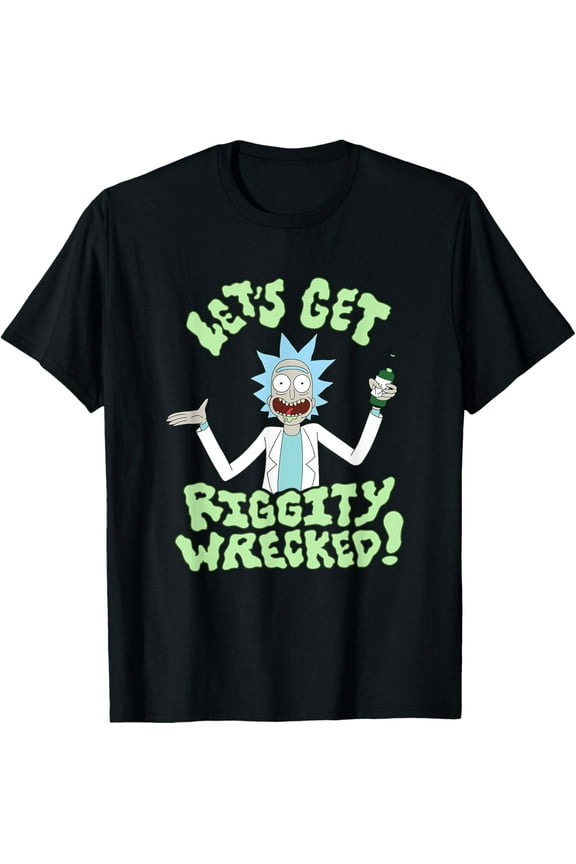 Rick and Morty Lets Get Riggity Wrecked T-Shirt, Summer Comfortable Tee Cotton Round Neckline Short Sleeve Clothes Mens and Womens