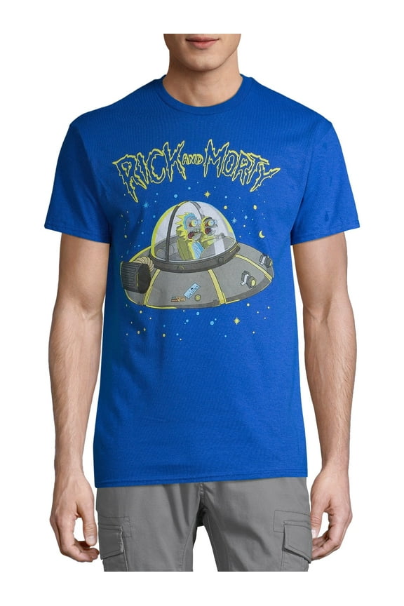 Lime Spaceship Men's and Big Men's Graphic T-shirt