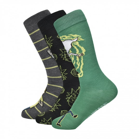 Rick and Morty Men's Crew Socks (3 Pairs) (6-12)