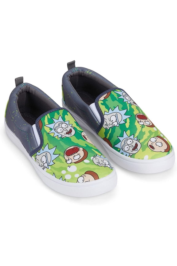 Men's Shoes, Printed Cartoon Slip-on Canvas Sneakers Green – 10