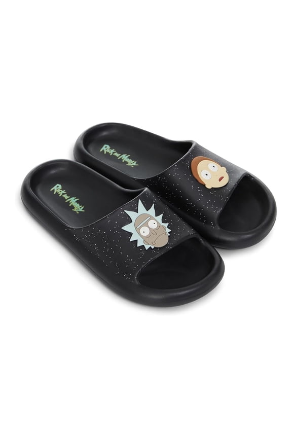 Men’s Slides, Comfort Foam Slip-on Casual Slippers Sandals Black - 9/10