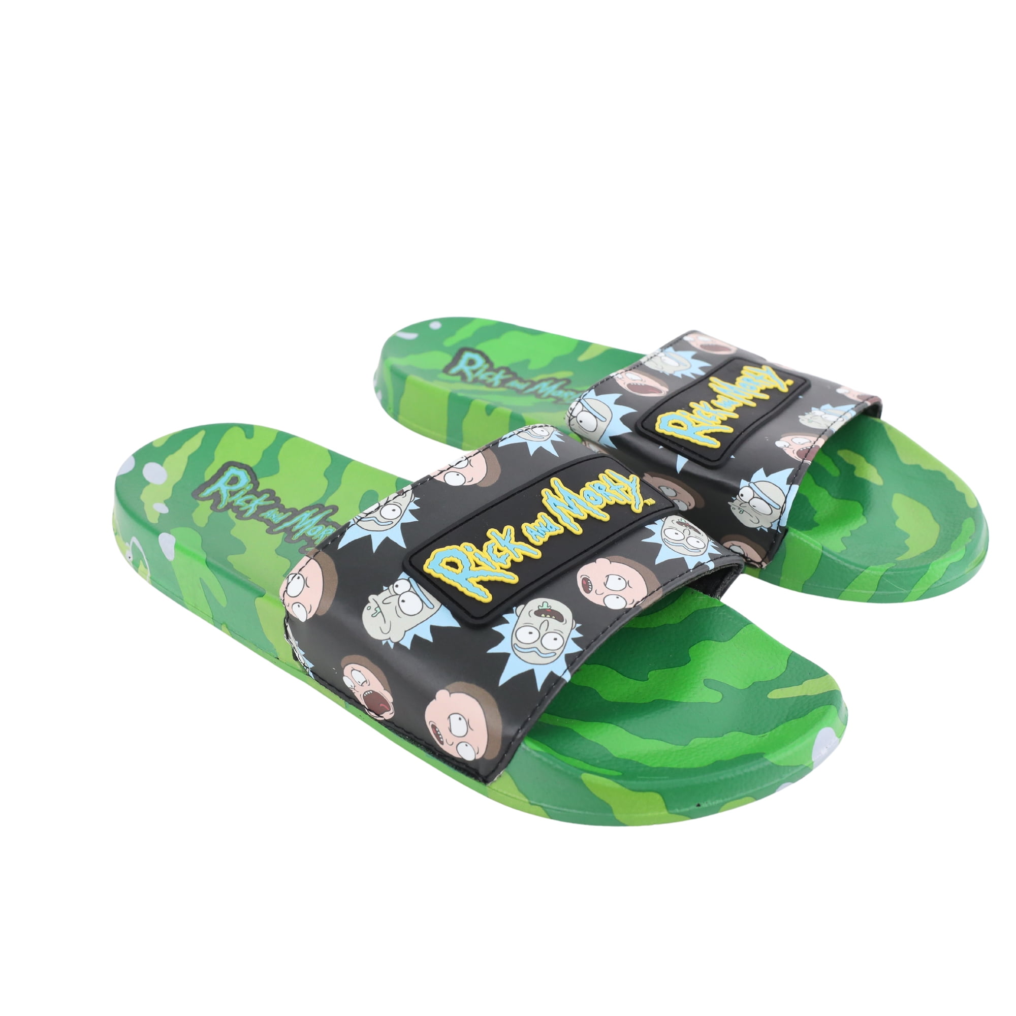 Rick and Morty Mens Soccer Slides Sandals, Sizes 7-13