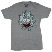 Rick & and Morty Mens T-Shirt - Rick Sanchez Face Surrounded By Stuff Small