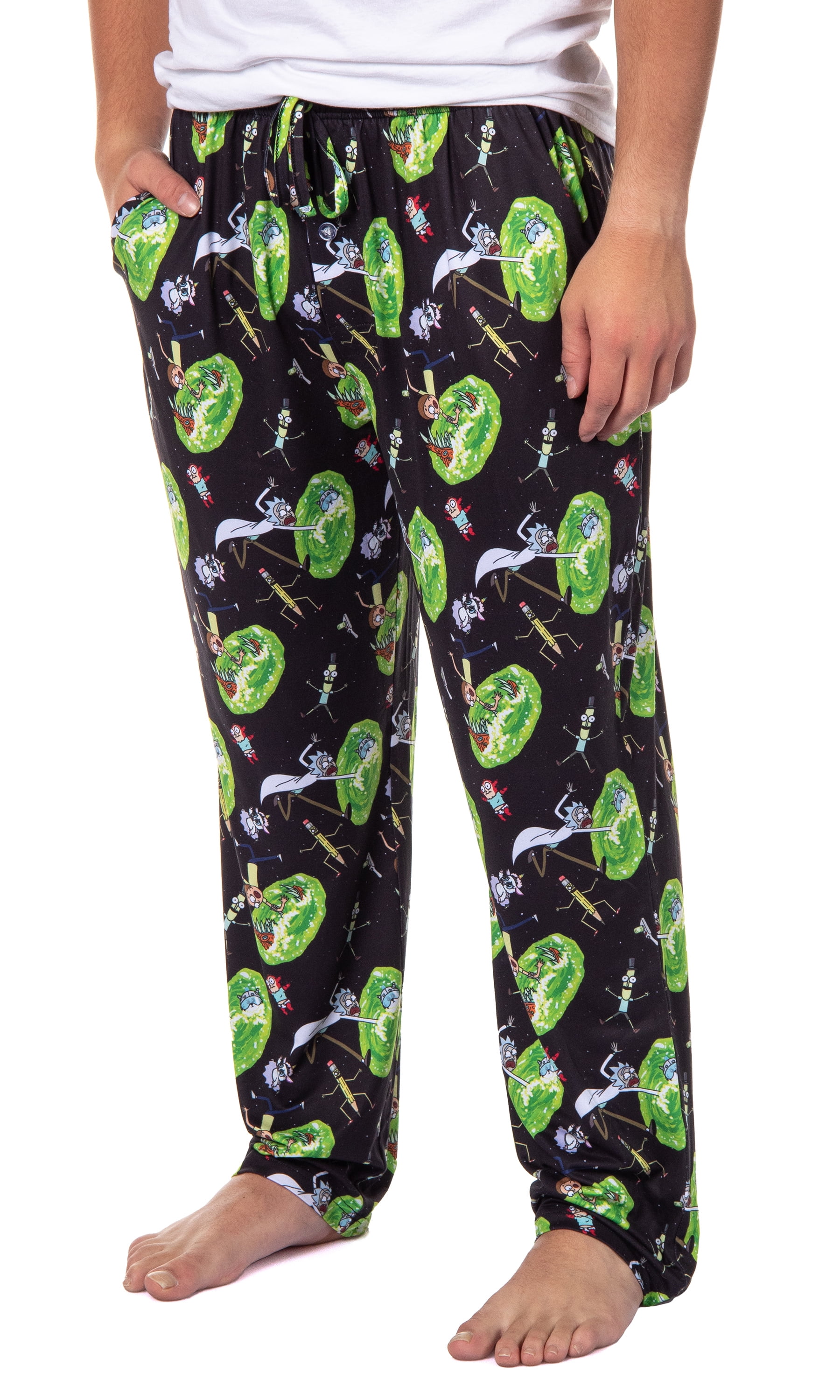 Rick and Morty Mens' TV Show Series Portal Tossed Print Sleep Pajama