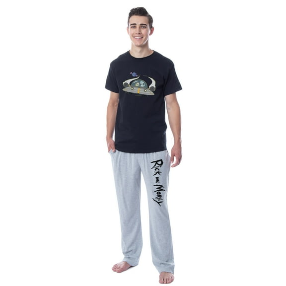 Rick and Morty Mens' TV Show Series Spaceship Title Sleep Pajama Set