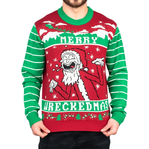 Rick and Morty Merry Wreckedmas Ugly Christmas Sweater