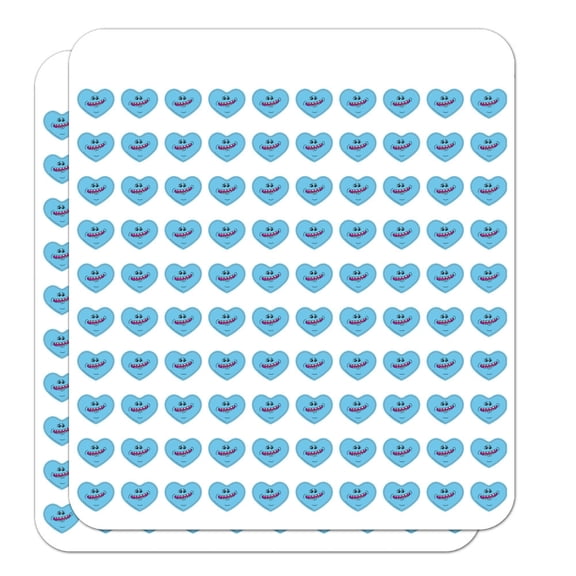 Rick and Morty Mr. Meeseeks Face Heart Shaped Planner Calendar Scrapbook Craft Stickers