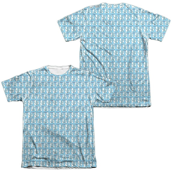 Rick and Morty Mr Meeseeks (Front/Back Print) Unisex Adult Poly/Cotton Sublimated T Shirt, Mr Meeseeks, Medium