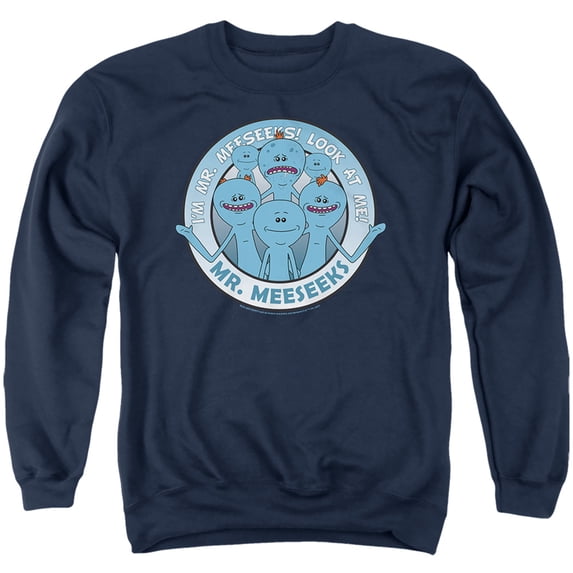Rick and Morty Mr Meeseeks Unisex Adult Crewneck Sweatshirt, Mr Meeseeks, Small