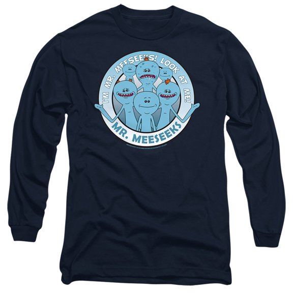 Rick and Morty Mr Meeseeks Unisex Adult Long-Sleeve T Shirt, Mr Meeseeks, Small
