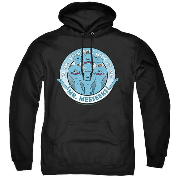 Rick and Morty Mr Meeseeks Unisex Adult Pull-Over Hoodie, Black, X-Large